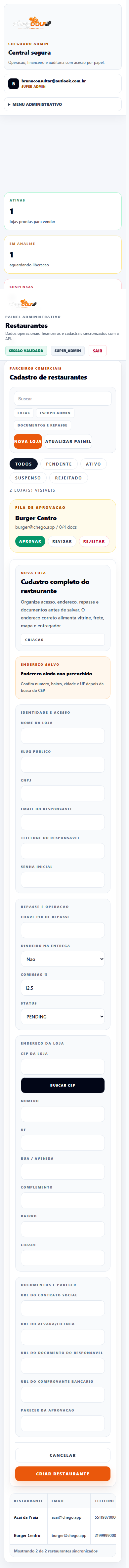 Restaurantes no Chegooou