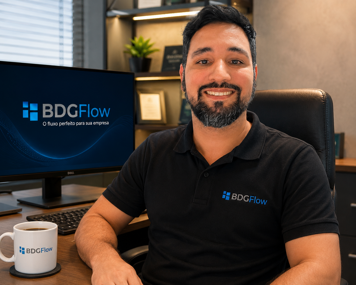 Bruno Dias Gonçalves no escritório do BDGFlow